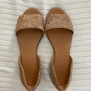 Animal print J. Crew one strap sandals.